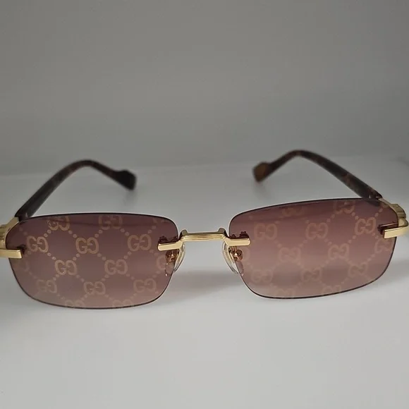 GUCCI UNISEX GG1221S 004 GUCCI RIMLESS GG LOGO ON LENS SUNGLASSES - Picture 8 of 13